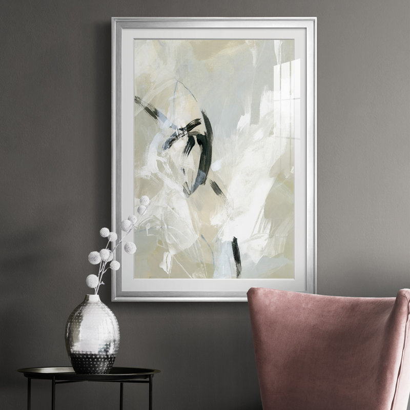 Scribble Veil II - imprimé, H 36,5 po x l 26,5 po x P 1 po, Argent