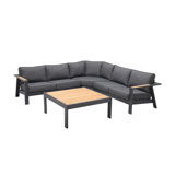 Ensemble de conversation modulaire en teck 4 pièces Ilara