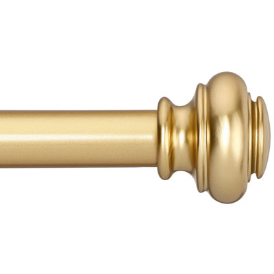 Heavy Duty Curtain Rods For Windows 28 To 48 Inches, 1 Inch Gold Curtain Rod For Bedroom, Living Room, Patio, Kitchen, Adjustable Curtains Rods With Classic Finials, Gold Finishing