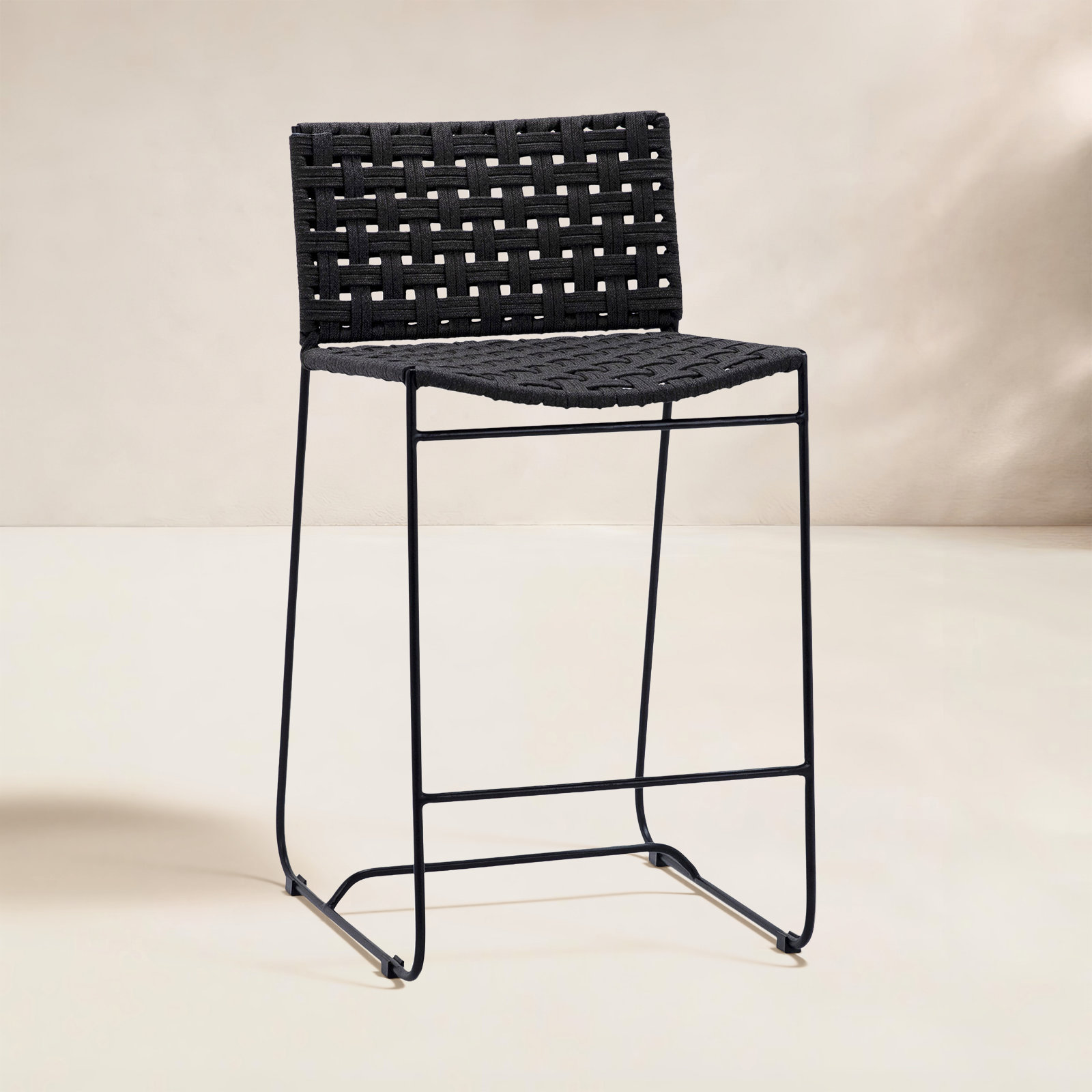 Ferney 34'' Rope Outdoor Bar Stool