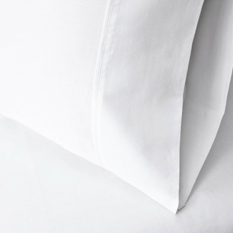 Edmont Certified Certified Egyptian Cotton 530 Thread Count Solid Pillowcase, King, White