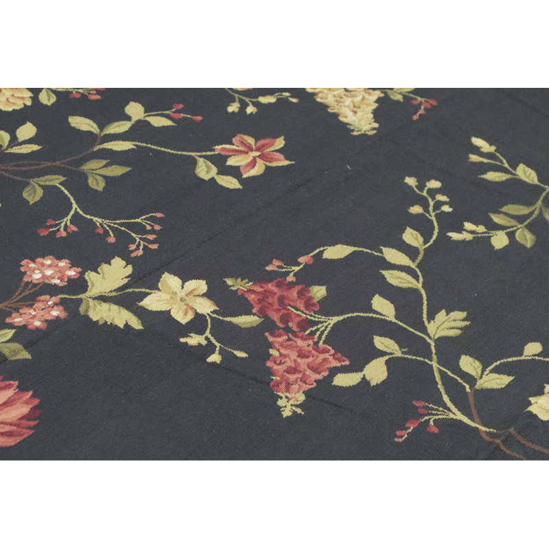 Hand-Knotted High-Quality Black Area Rug