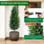 Artificial Topiary Ball Tree with Metal Ground Spike Set of 2/4, Fake Artificial Topiary Cedar Tree for Garden Patio Indoor and Outdoor Decor,25.6 Inch