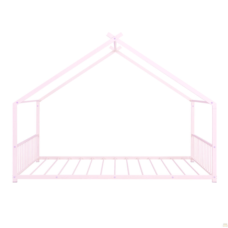 Lit double pleine grandeur en métal, rose