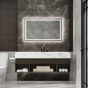 LED Bathroom Mirror with 3 Color Temperature, Dimming, Anti-Fog, Memory Function