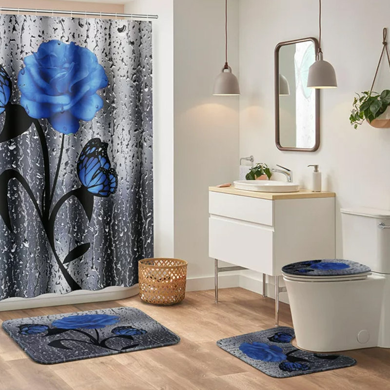 Rideau de douche Howton, Bleu
