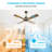 Cayemite 54" W 4-Blade Solid Wood Ceiling Fan-890183917-890183916