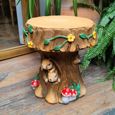 Chaise de jardin 12,6 po en résine d'écureuil, chaise décorative unique pour l'intérieur et l'extérieur, chaise d'appoint ronde pour la cour, le patio, la terrasse et la décoration intérieure