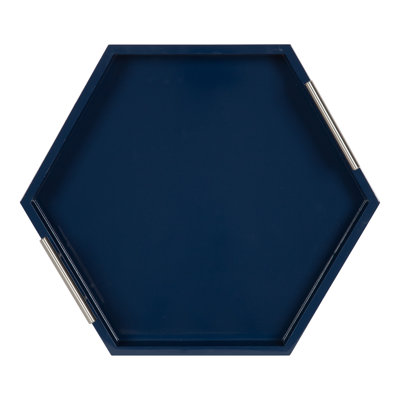 Norvan Hexagon Decorative Tray with Metal Handles