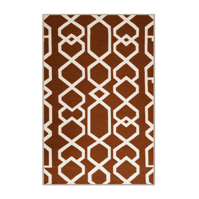 Tapis brun treillis lavable à la machine