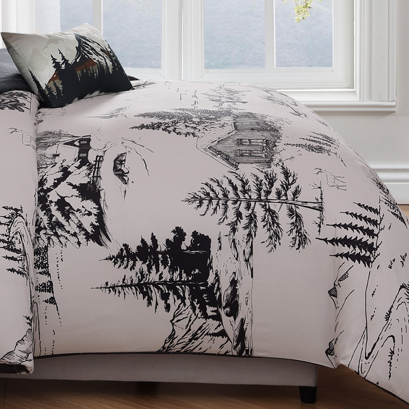 Ensemble d'édredon réversible 100% satin de coton 5 pièces Bebejan Rocky Mountains