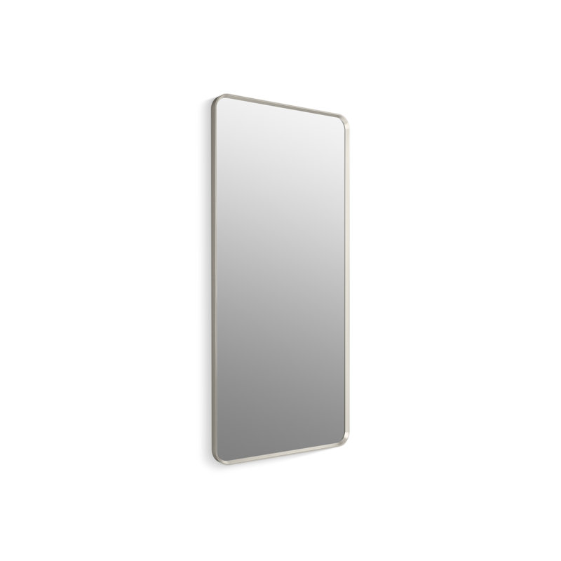 KOHLER Essential Rectangular Wall Mirror, Bathroom / Vanity Mirror with Frame, Brushed Nickel, 60" x 28"