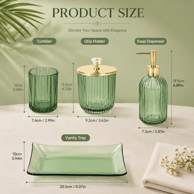Glass Bathroom Accessories Sets