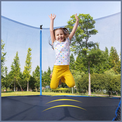 14FT  Trampoline With Safety Enclosure Net,Heavy Duty Jumping Mat And Spring Cover Padding For Kids And Adults,  Ladder
