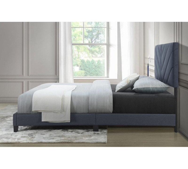 Jesten Upholstered Standard Bed, King, Blue