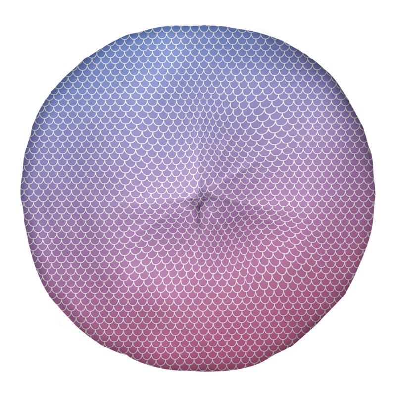Coussin de sol capitonné Katelyn Elizabeth, 30 po x 30 po, Bleu / rose
