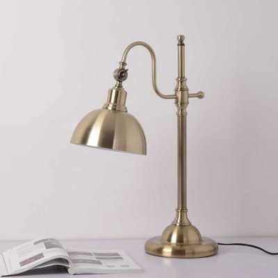 Vintage Industrial Style Bronze Table Lamp 23" H