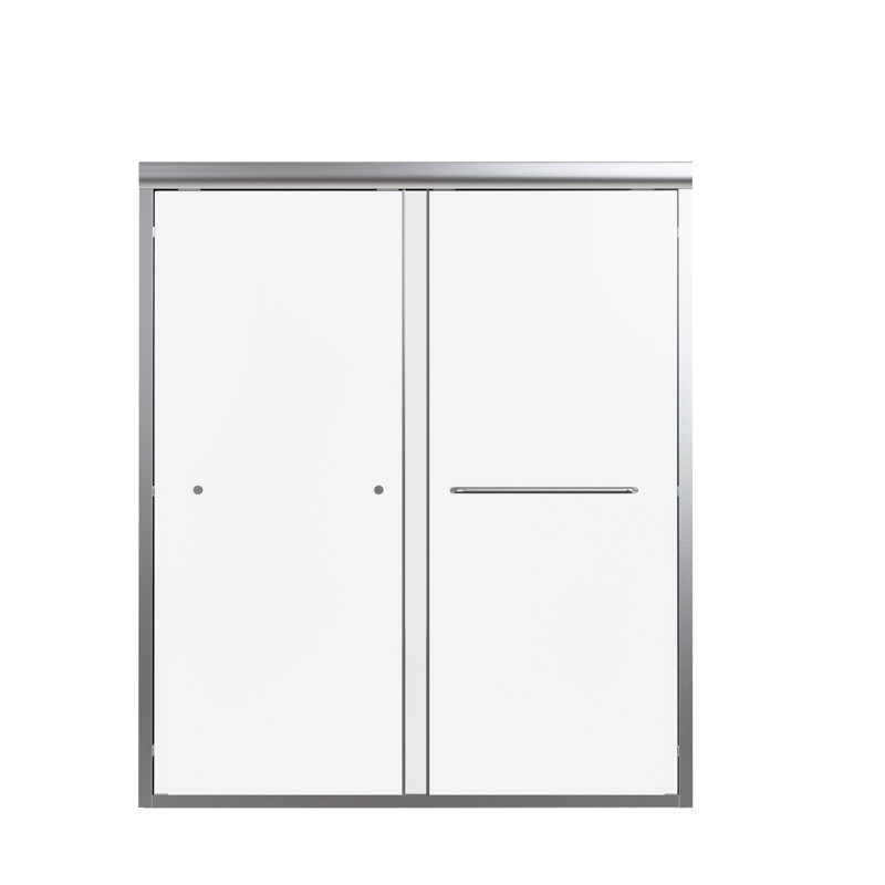 Semi- Shower Door - Smooth Movement Accessories Double Bypass Adjustable, Movement, Easy Access, Argent