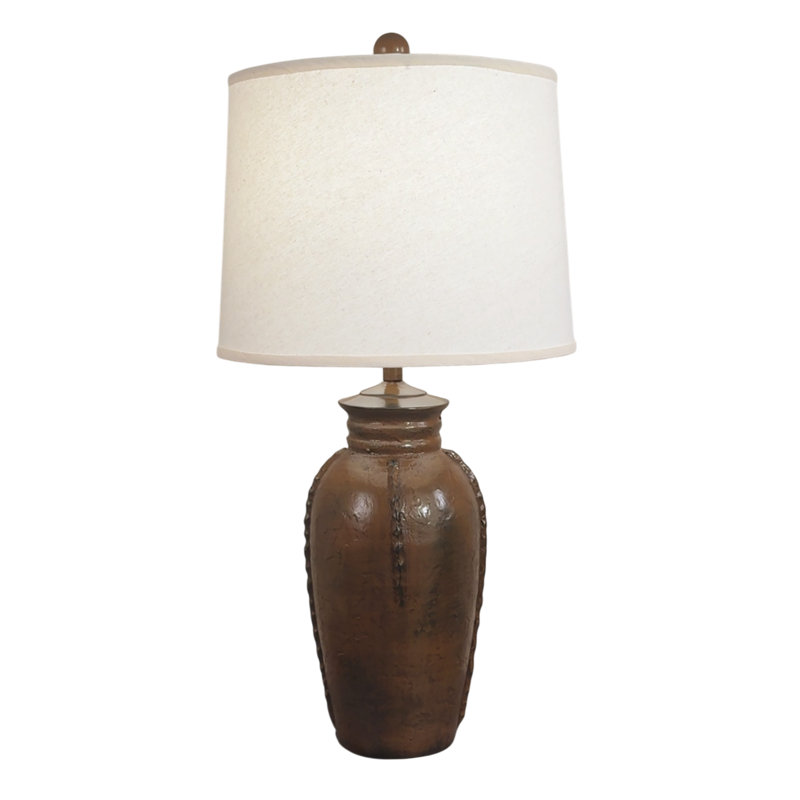 Lampe de table en pot de gingembre vieilli avec col et colonne