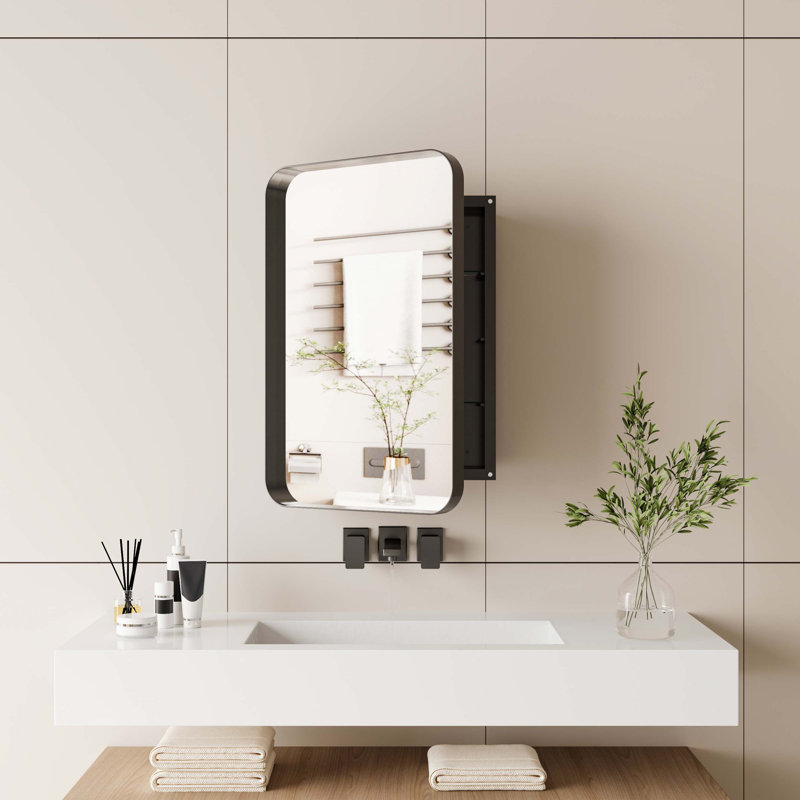 Miroir mural Cyon, Noir mat