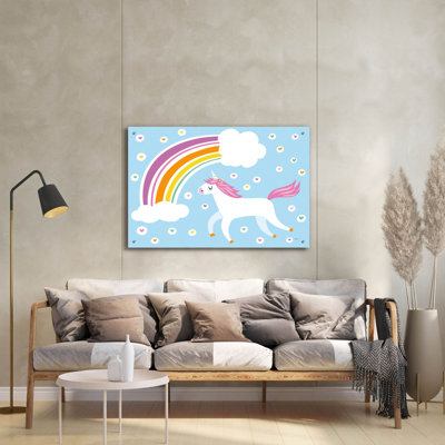 «Happy Unicorn» par Melissa Averinos, art mural en verre acrylique