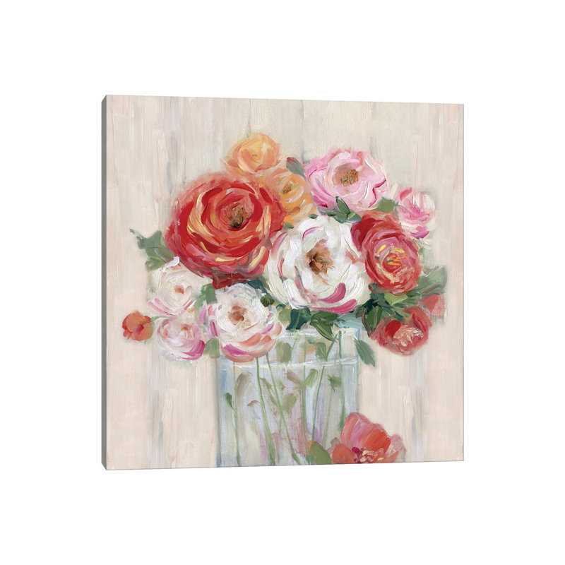 Just Peachy II by Sally Swatland - Wrapped Canvas Painting, 30.48 cm H x 30.48 cm W