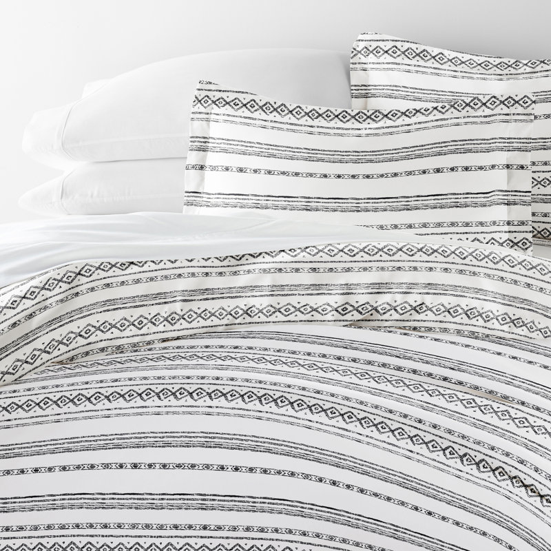 Geo Threads Pattern Duvet Cover Set, Twin Duvet Cover + 1 Sham