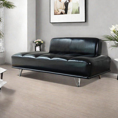 Spacious Living Room Metal Leg Chaise Lounge