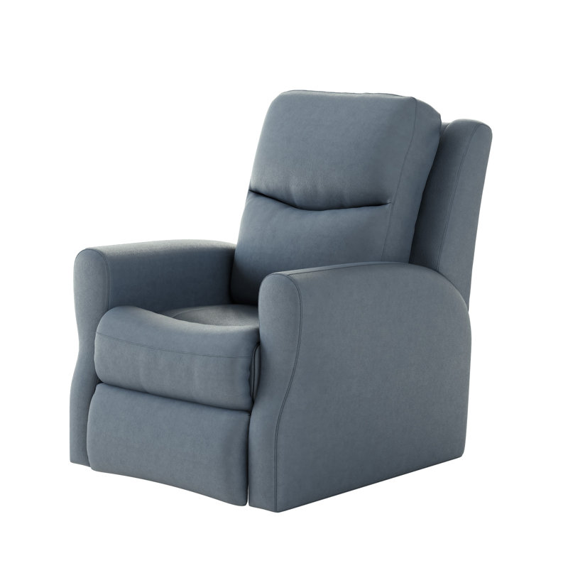 Fauteuil inclinable en cuir Fame, Maximus bleu ciel, À bascule