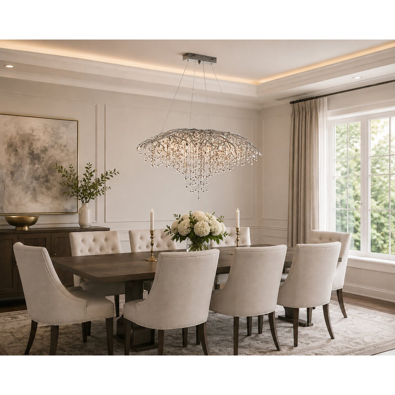 Lustre en cristal 10 lumières Gabriela Eclectic, argent
