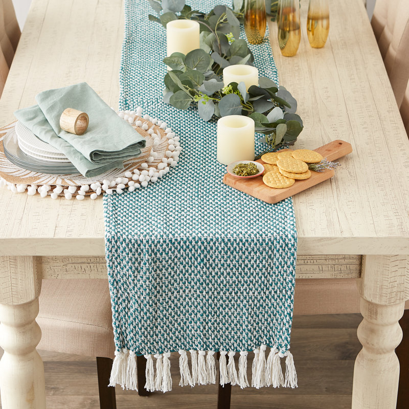 Destainy Solid Table Runner,  108'' x 15'', Teal