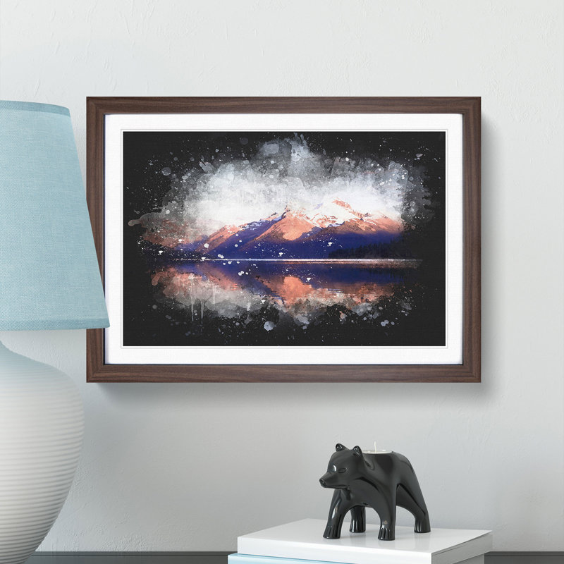 Mountain Sunshine in Canada - Picture Frame Graphic Art Print, 33cm H x 45cm W x 2cm D, Walnut Framed