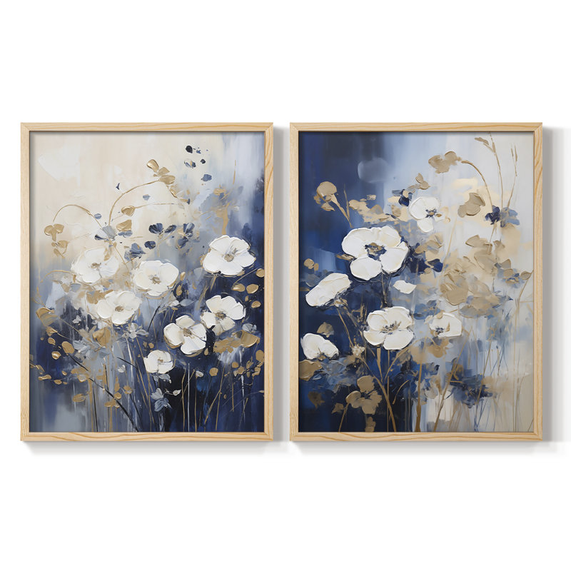 FLORAL Series CECII - Impression encadrée de qualité supérieure - prête à être accrochée - aucun clou requis - aucun clou requis
