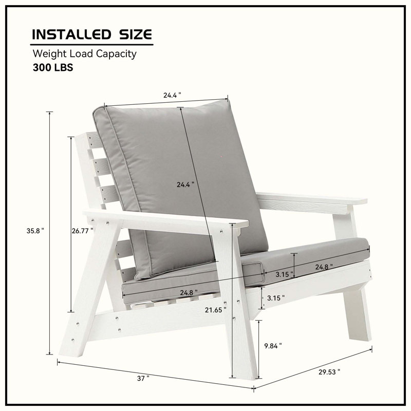 Chaise de patio avec coussins Conlley, Gris / blanc