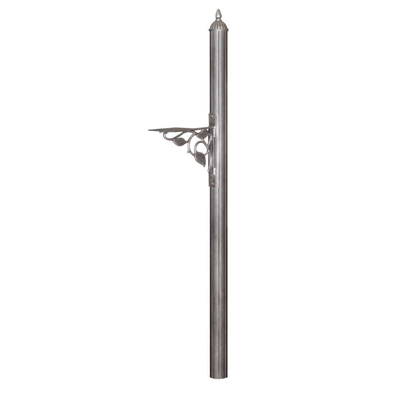 Poteau décoratif encastré 79 po Schermerhorn, Argent suédois
