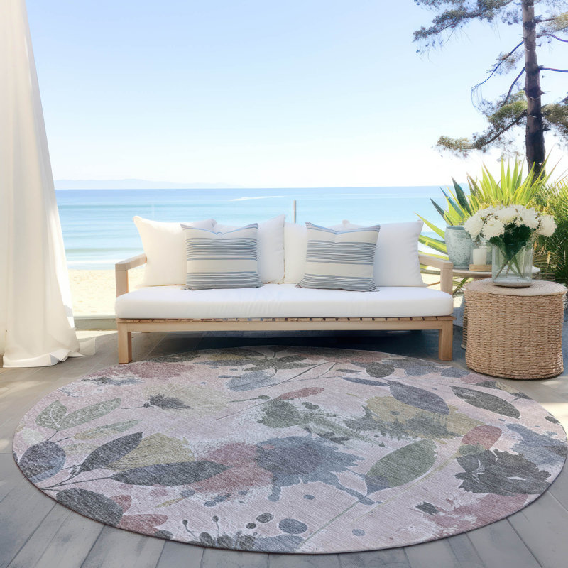 Tapis intérieur / extérieur rose Velustre, 2 pi 6 po x 3 pi 10 po