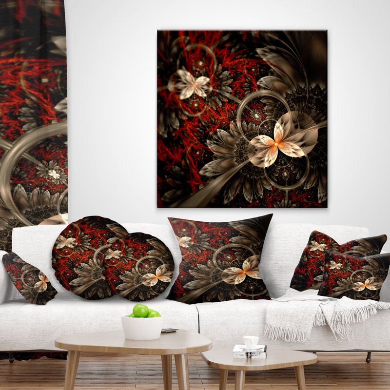 Coussin lombaire à motif floral fractal