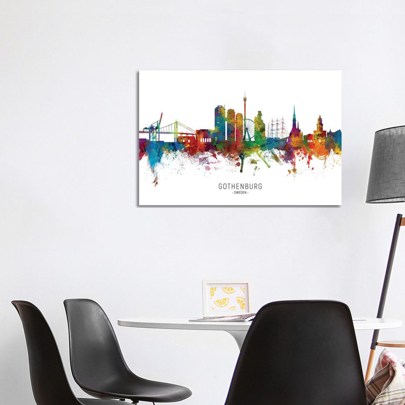 Gothenburg Sweden Skyline by Michael Tompsett - 1 Piece Wrapped Canvas Painting, 101.6 cm H x 66.04 cm W x 1.91 cm D