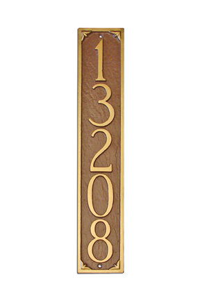 Lily 5-Line Lawn Address Sign, Chocolate/Gold