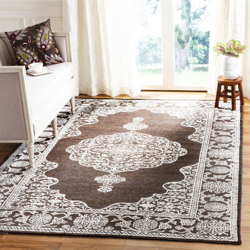 Tapis oriental en laine, coton et soie noué à la main Mathieu, Rectangle 9 pi x 12 pi