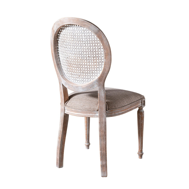 Stylish Bamboo Chair with 100% Linen Cushion, Antiqued Finish, 19.7 x 19.7 x 37.8 inches | 100% Eco-Friendly Bamboo Construction, Durable & Comfortable | Perfect for Dining Room, Patio, or Home Office Use