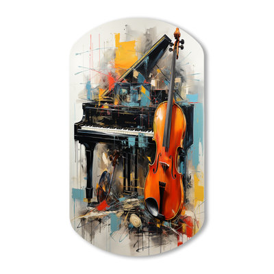 Hinesville - Asymmetrical Music Metal Wall Decor, Cylinder Metal Wall Sculpture Print