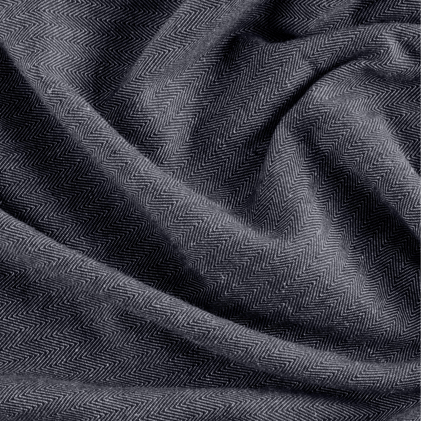 Waubun 100% Sustainable Cotton Blend Chevron Texture Unlined Light Filtering Rod Pocket Panel, 48" W x 63" L, Navy