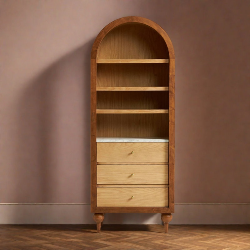 Arched bookcase, Brown