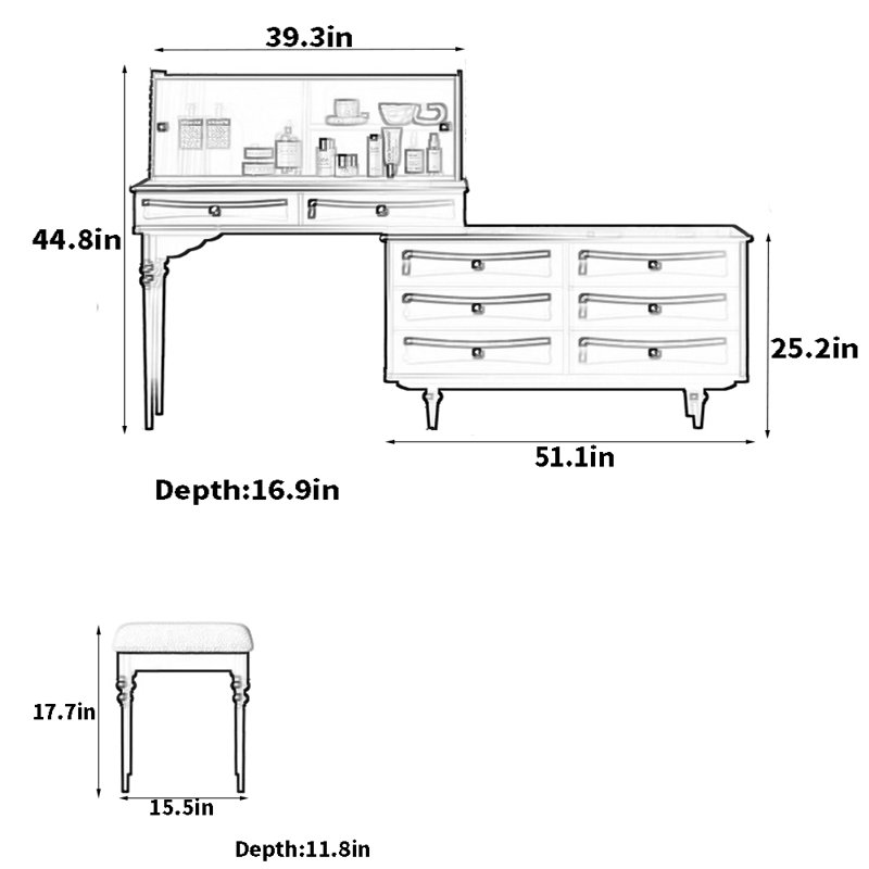 Commode simple pour chambre à coucher