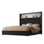Structure de lit pour grand lit en velours capitonné avec port USB et veilleuse, tête de lit à hauteur de 52 po avec rivets, lit plateforme à oreilles avec tablette de tête de lit-1956009414-1956009416