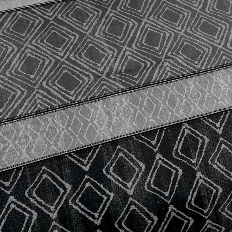 Ensemble d'édredon 7 pièces Boho, Noir/gris, Grand édredon et 6 pièces supplémentaires