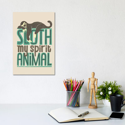 Sloth Is My Spirit Animals by Tobias Fonseca - Wrapped Canvas Print