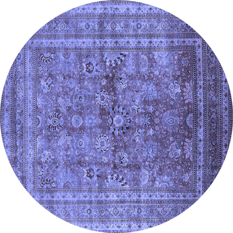 Tapis oriental rond tissé à la machine en violet / noir 4 pi