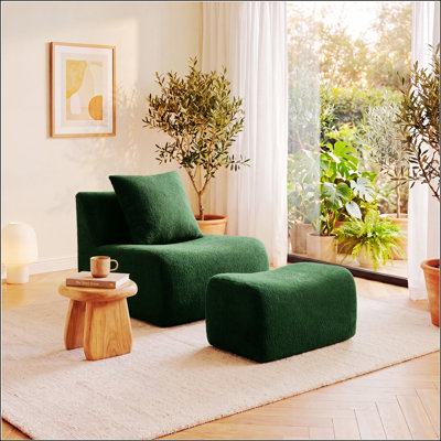 Canapé doux en tissu doux, sans assemblage, conception épurée, base antidérapante, éponge haute densité, idéale pour les salons et les chambres
